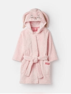 204653-PINKBUNNY Pink robe with bunny ears  100% polyester XS, S, M, L